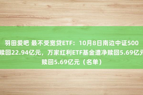 羽田爱吧 最不受宽贷ETF：10月8日南边中证500ETF遭净赎回22.94亿元，万家红利ETF基金遭净赎回5.69亿元（名单）