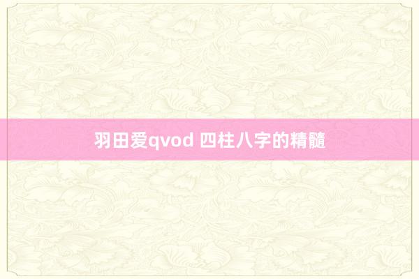 羽田爱qvod 四柱八字的精髓