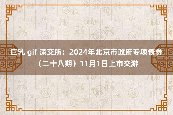 巨乳 gif 深交所：2024年北京市政府专项债券（二十八期）11月1日上市交游