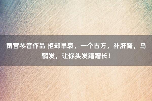 雨宫琴音作品 拒却早衰，一个古方，补肝肾，乌鹤发，让你头发蹭蹭长！