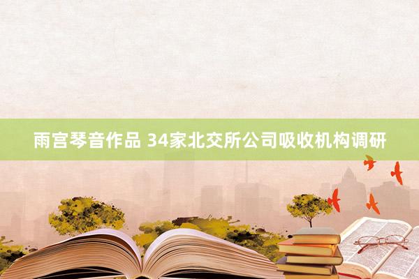 雨宫琴音作品 34家北交所公司吸收机构调研