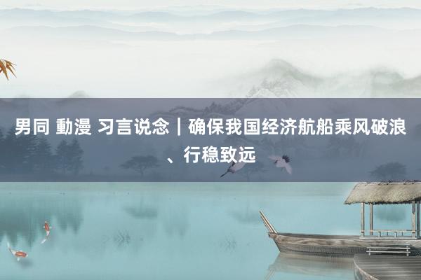 男同 動漫 习言说念｜确保我国经济航船乘风破浪、行稳致远