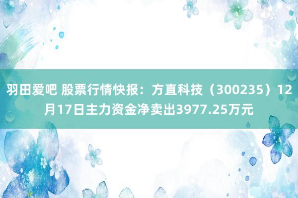 羽田爱吧 股票行情快报：方直科技（300235）12月17日主力资金净卖出3977.25万元