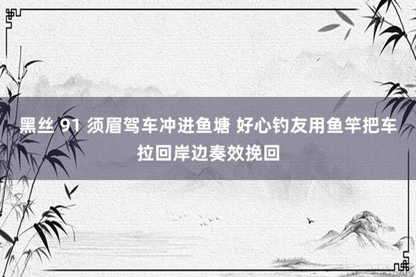 黑丝 91 须眉驾车冲进鱼塘 好心钓友用鱼竿把车拉回岸边奏效挽回