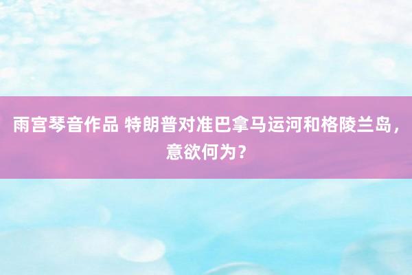 雨宫琴音作品 特朗普对准巴拿马运河和格陵兰岛，意欲何为？