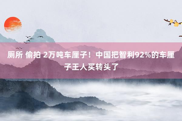 厕所 偷拍 2万吨车厘子！中国把智利92%的车厘子王人买转头了