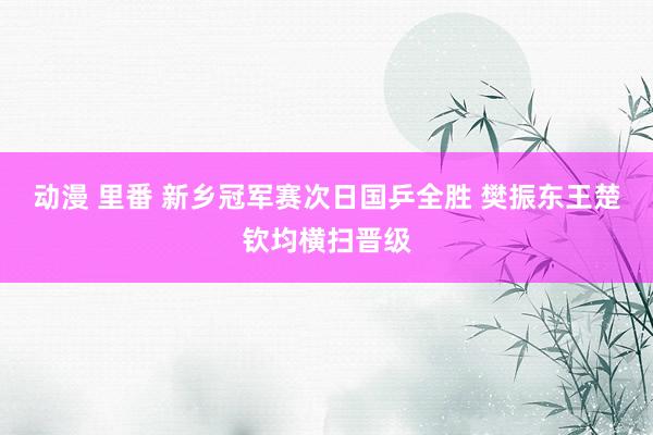动漫 里番 新乡冠军赛次日国乒全胜 樊振东王楚钦均横扫晋级