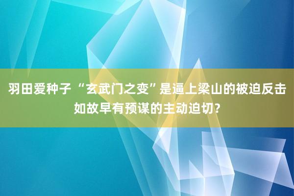 羽田爱种子 “玄武门之变”是逼上梁山的被迫反击如故早有预谋的主动迫切？