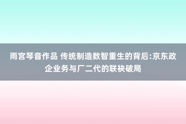 雨宫琴音作品 传统制造数智重生的背后:京东政企业务与厂二代的联袂破局