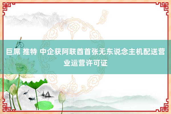 巨屌 推特 中企获阿联酋首张无东说念主机配送营业运营许可证