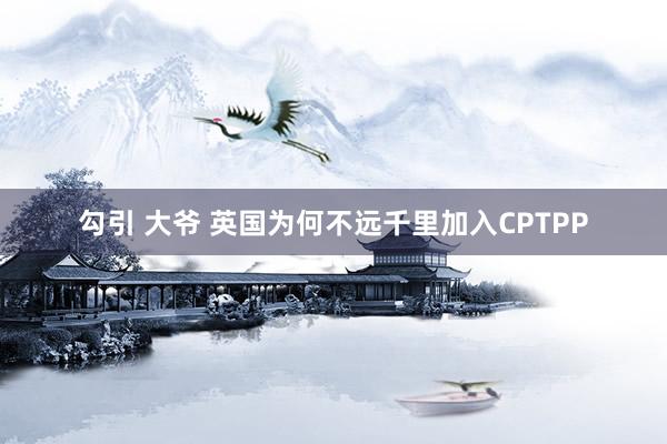 勾引 大爷 英国为何不远千里加入CPTPP