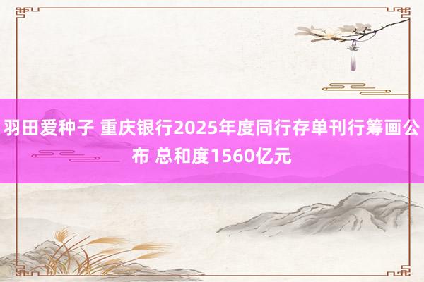 羽田爱种子 重庆银行2025年度同行存单刊行筹画公布 总和度1560亿元
