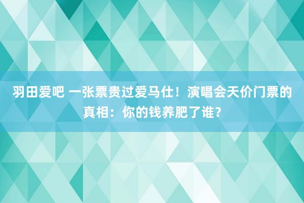 羽田爱吧 一张票贵过爱马仕！演唱会天价门票的真相：你的钱养肥了谁？
