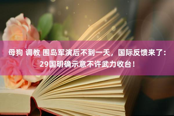 母狗 调教 围岛军演后不到一天，国际反馈来了：29国明确示意不许武力收台！