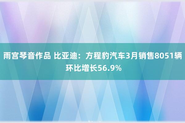 雨宫琴音作品 比亚迪：方程豹汽车3月销售8051辆 环比增长56.9%