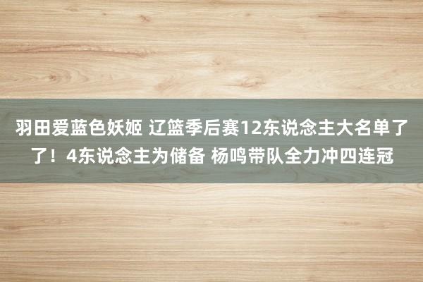 羽田爱蓝色妖姬 辽篮季后赛12东说念主大名单了了！4东说念主为储备 杨鸣带队全力冲四连冠