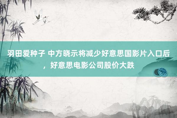 羽田爱种子 中方晓示将减少好意思国影片入口后，好意思电影公司股价大跌