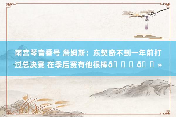 雨宫琴音番号 詹姆斯：东契奇不到一年前打过总决赛 在季后赛有他很棒👍🏻