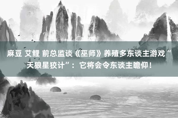 麻豆 艾鲤 前总监谈《巫师》养殖多东谈主游戏“天狼星狡计”：它将会令东谈主瞻仰！