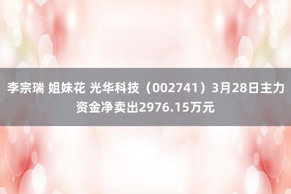 李宗瑞 姐妹花 光华科技（002741）3月28日主力资金净卖出2976.15万元