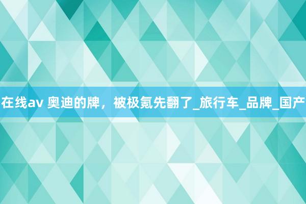 在线av 奥迪的牌，被极氪先翻了_旅行车_品牌_国产