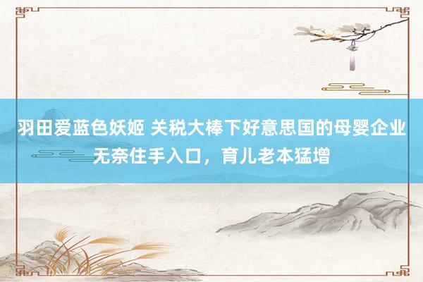 羽田爱蓝色妖姬 关税大棒下好意思国的母婴企业无奈住手入口,育儿老本猛增