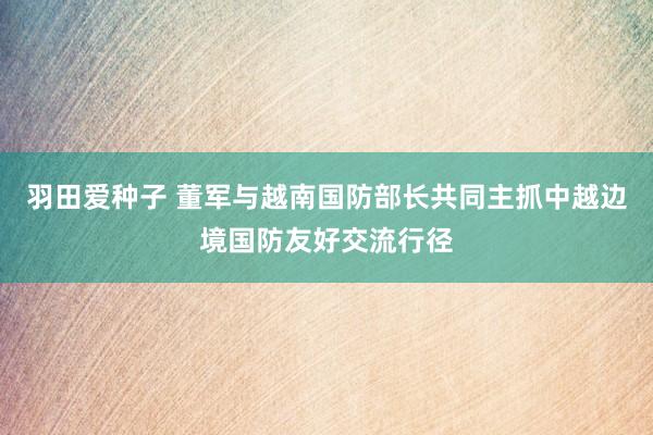 羽田爱种子 董军与越南国防部长共同主抓中越边境国防友好交流行径