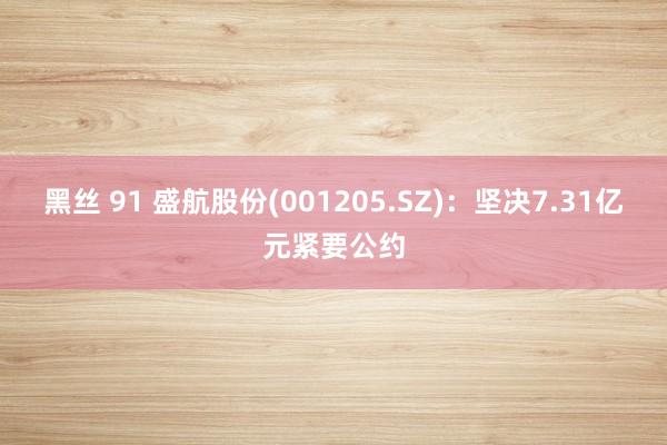 黑丝 91 盛航股份(001205.SZ)：坚决7.31亿元紧要公约