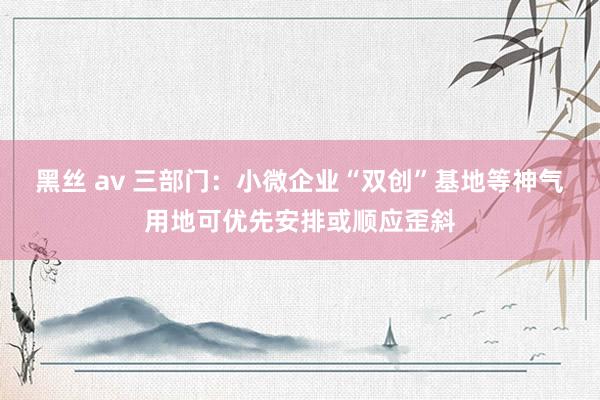 黑丝 av 三部门：小微企业“双创”基地等神气用地可优先安排或顺应歪斜