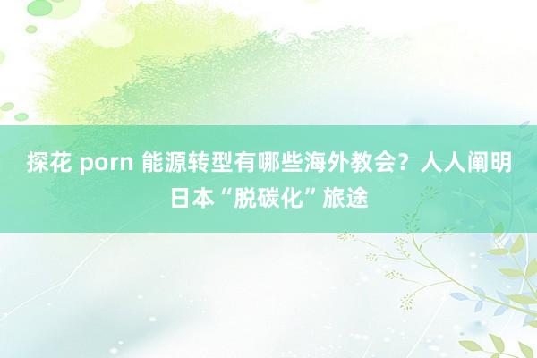 探花 porn 能源转型有哪些海外教会？人人阐明日本“脱碳化”旅途