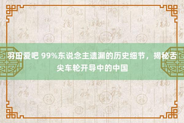 羽田爱吧 99%东说念主遗漏的历史细节，揭秘舌尖车轮开导中的中国