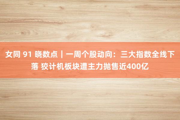 女同 91 晓数点｜一周个股动向：三大指数全线下落 狡计机板块遭主力抛售近400亿
